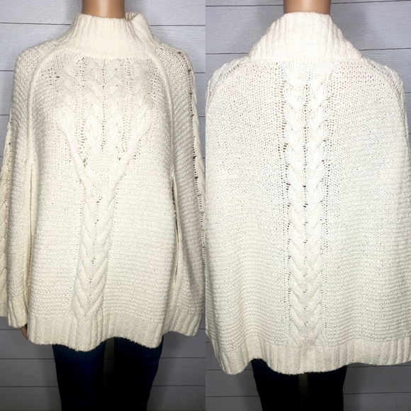 Draper James Cable Sweater Cape Sz XS/S - Picture 8 of 8